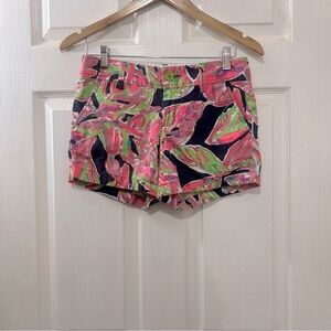 Lilly Pulitzer Shorts The Callahan Women's Pink Navy Green Cotton Size 0